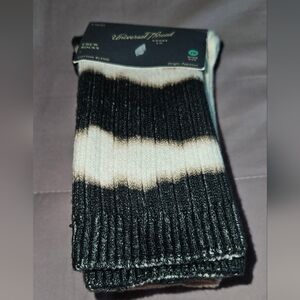 Universal Thread Black and Cream Crew Socks